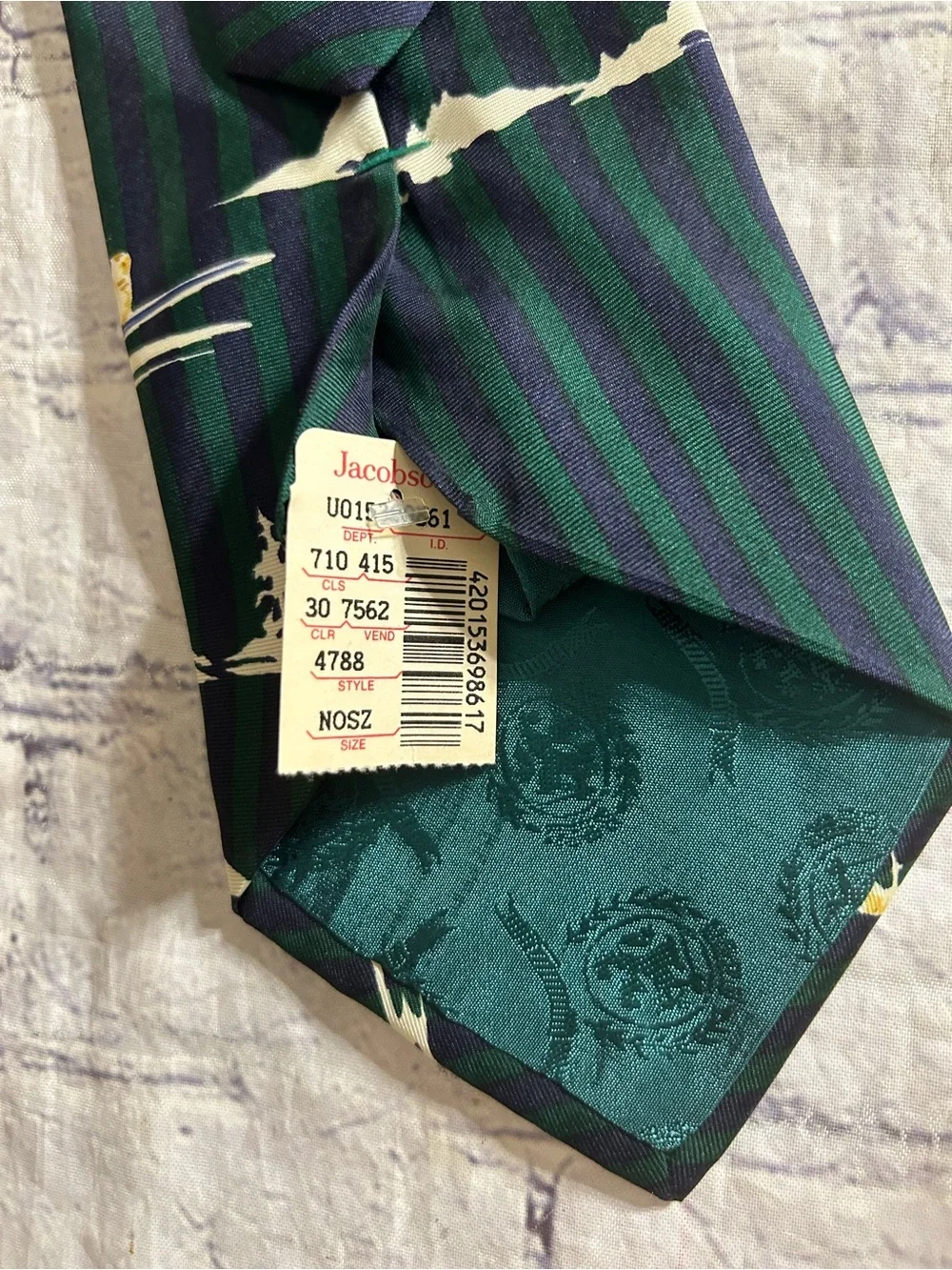 TOMMY HILFIGER VINTAGE SKI-THEMED SILK TIE FROM JACOBSON’S NOVELTY SPORTSWEAR